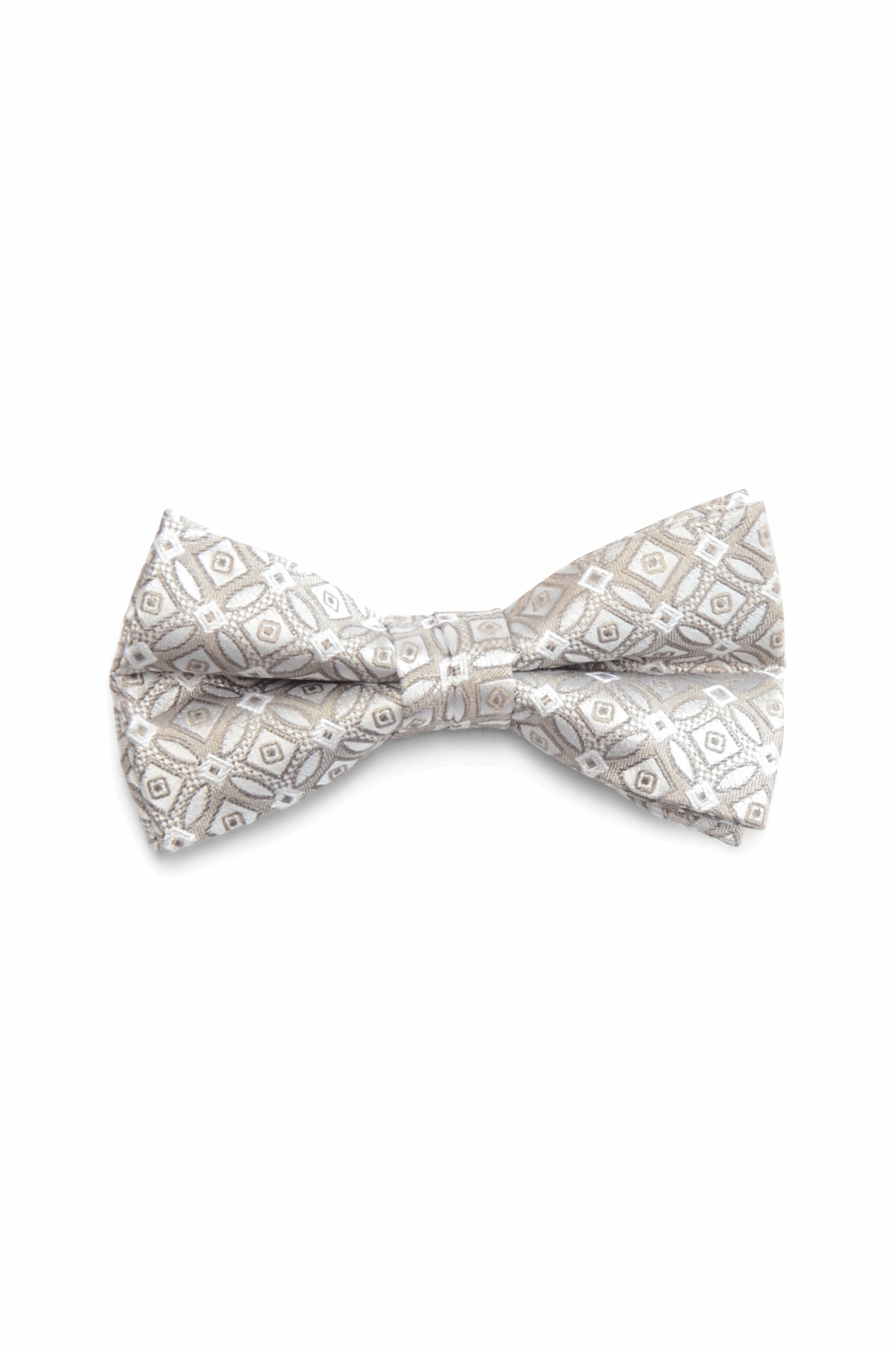 Hochzeit-Set Fliege und Einstecktuch gemustert beige