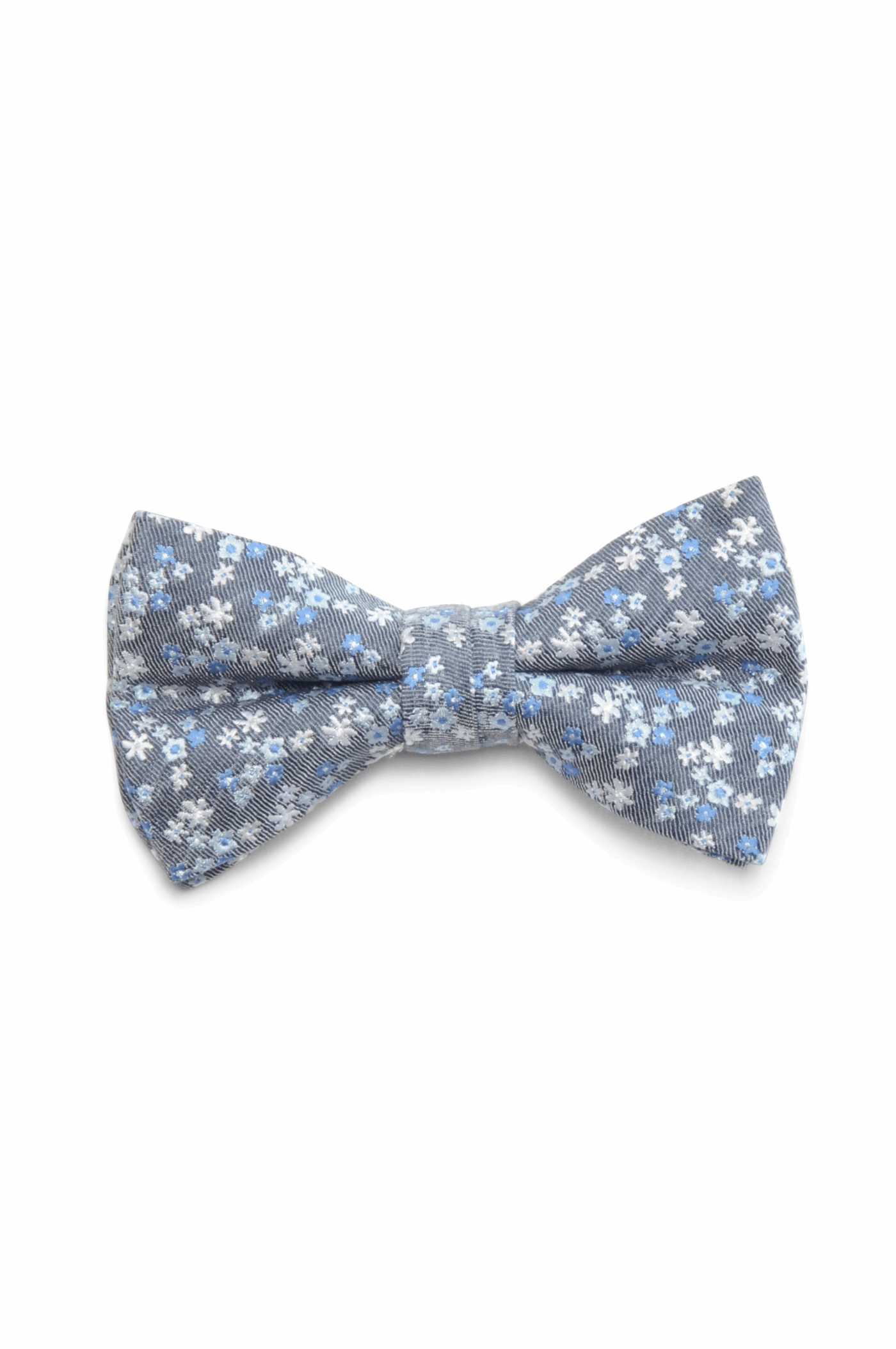 Hochzeit-Set Fliege und Einstecktuch geblümt blau