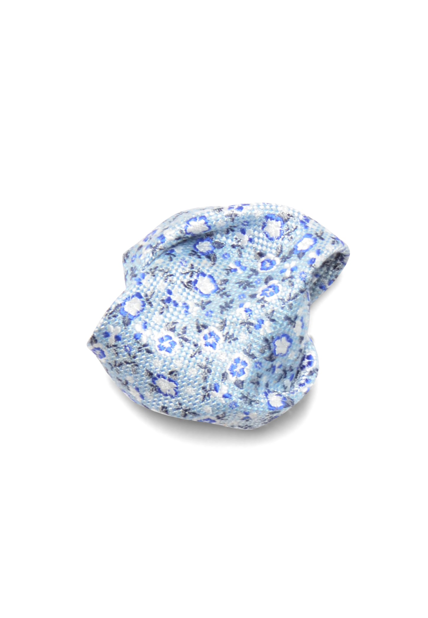 Hochzeit-Set Krawatte und Einstecktuch geblümt blau