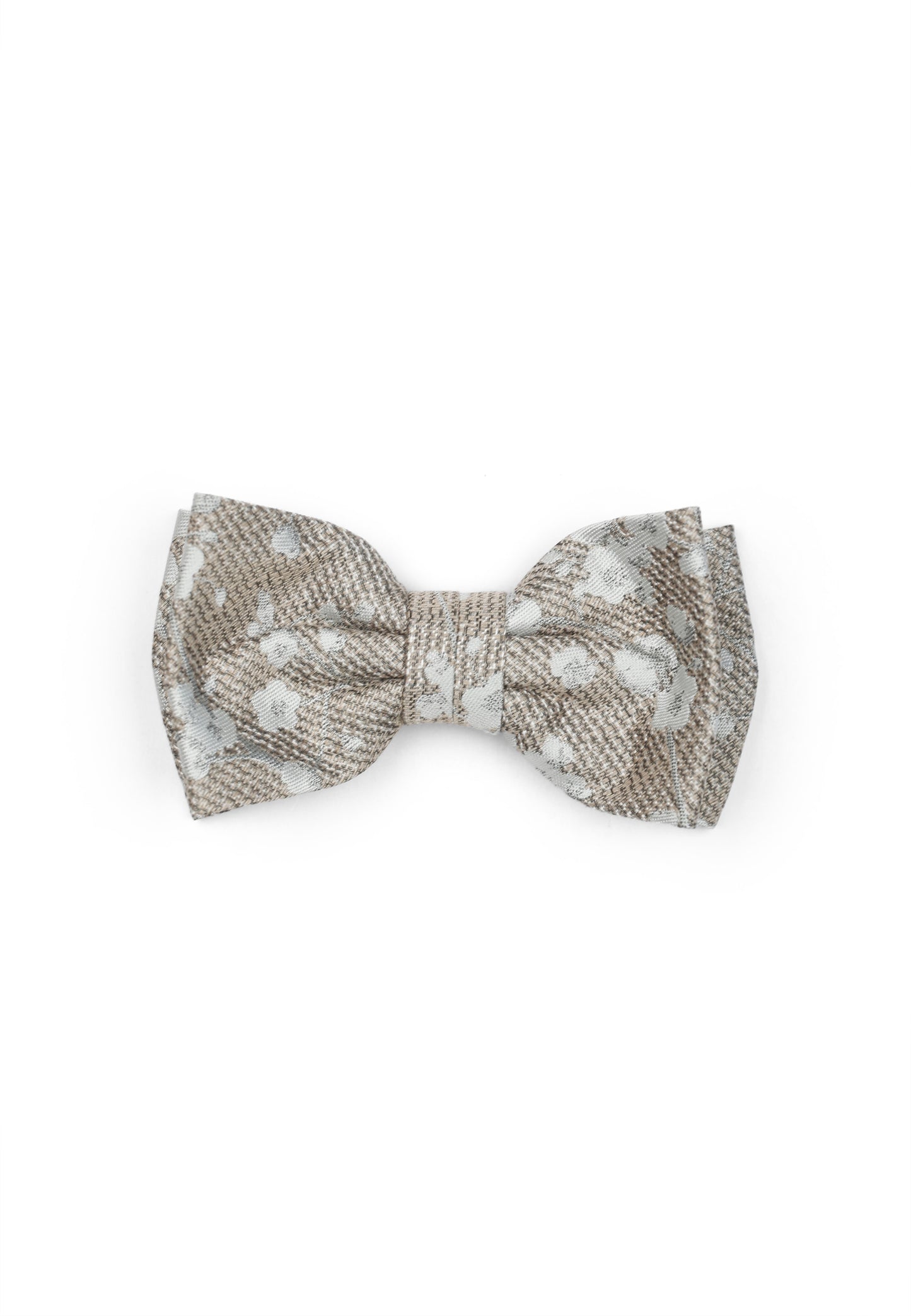 Hochzeit-Set Fliege und Einstecktuch Blumenmuster beige