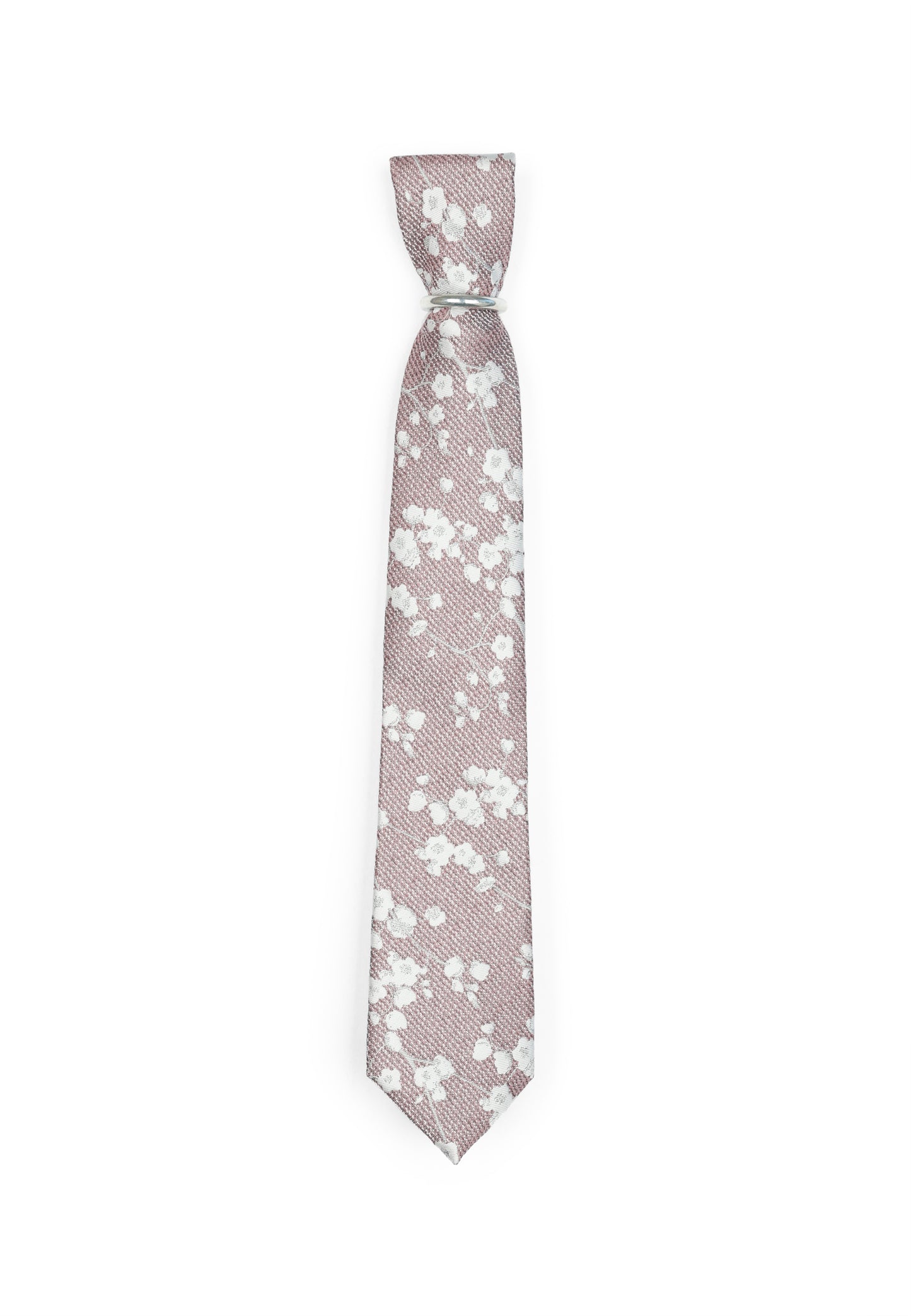 Hochzeit-Set Krawatte und Einstecktuch geblümt rosenholz