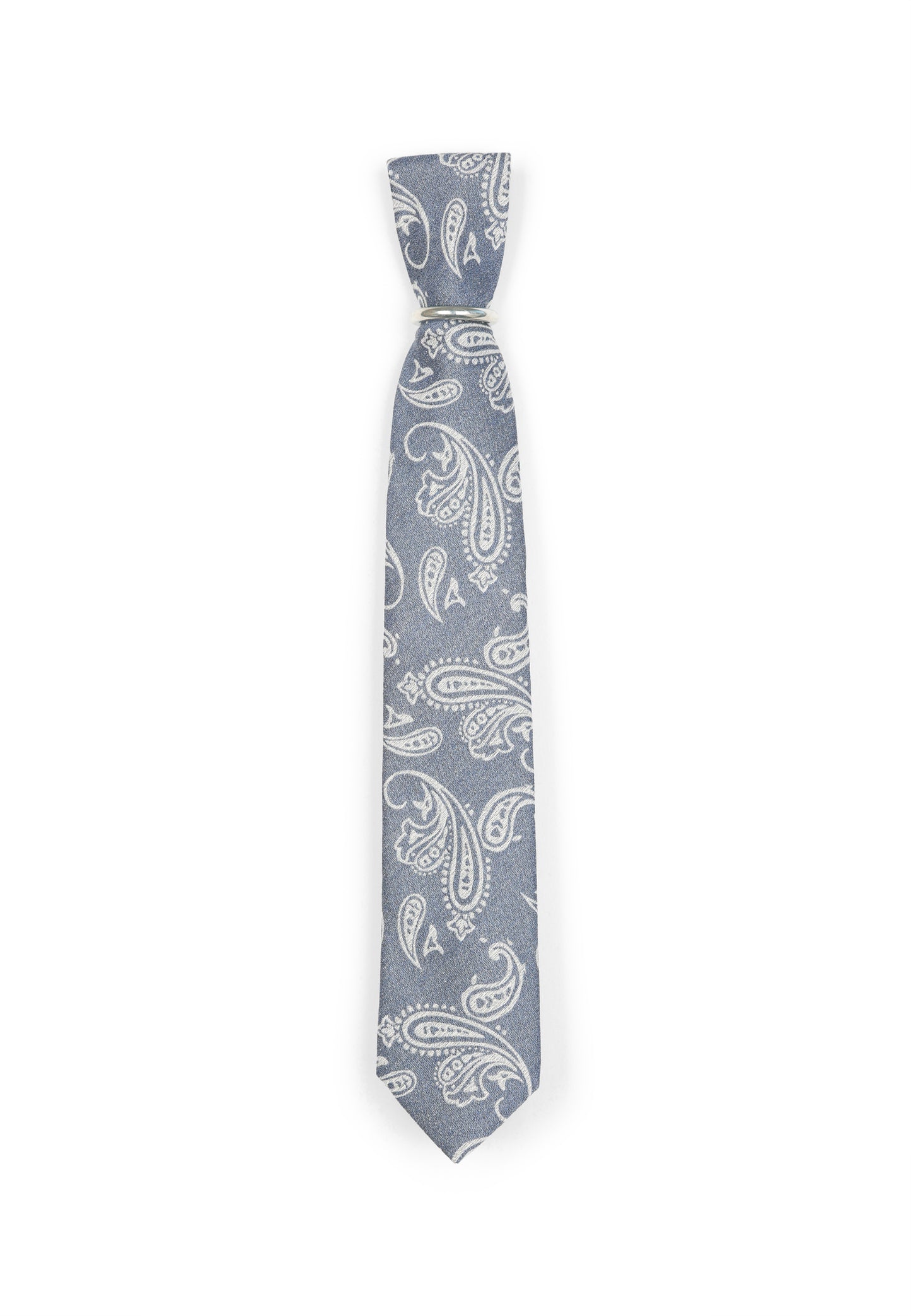 Hochzeit-Set Krawatte und Einstecktuch mit Paisleys blau