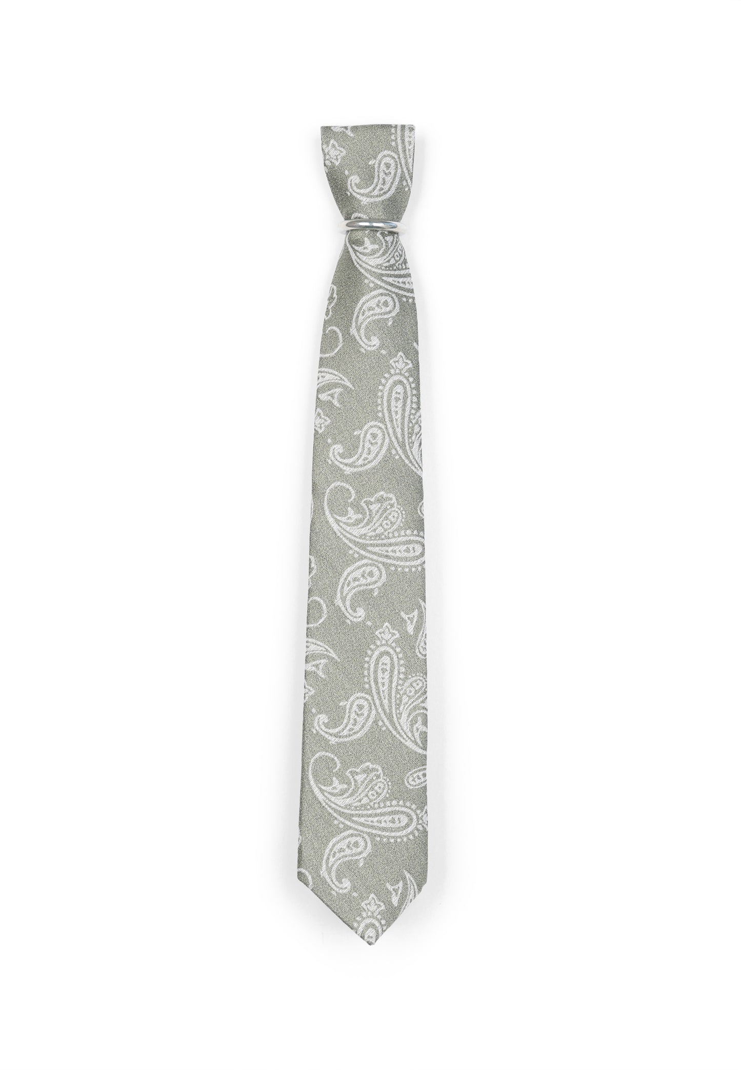 Hochzeit-Set Krawatte und Einstecktuch mit Paisleys grün