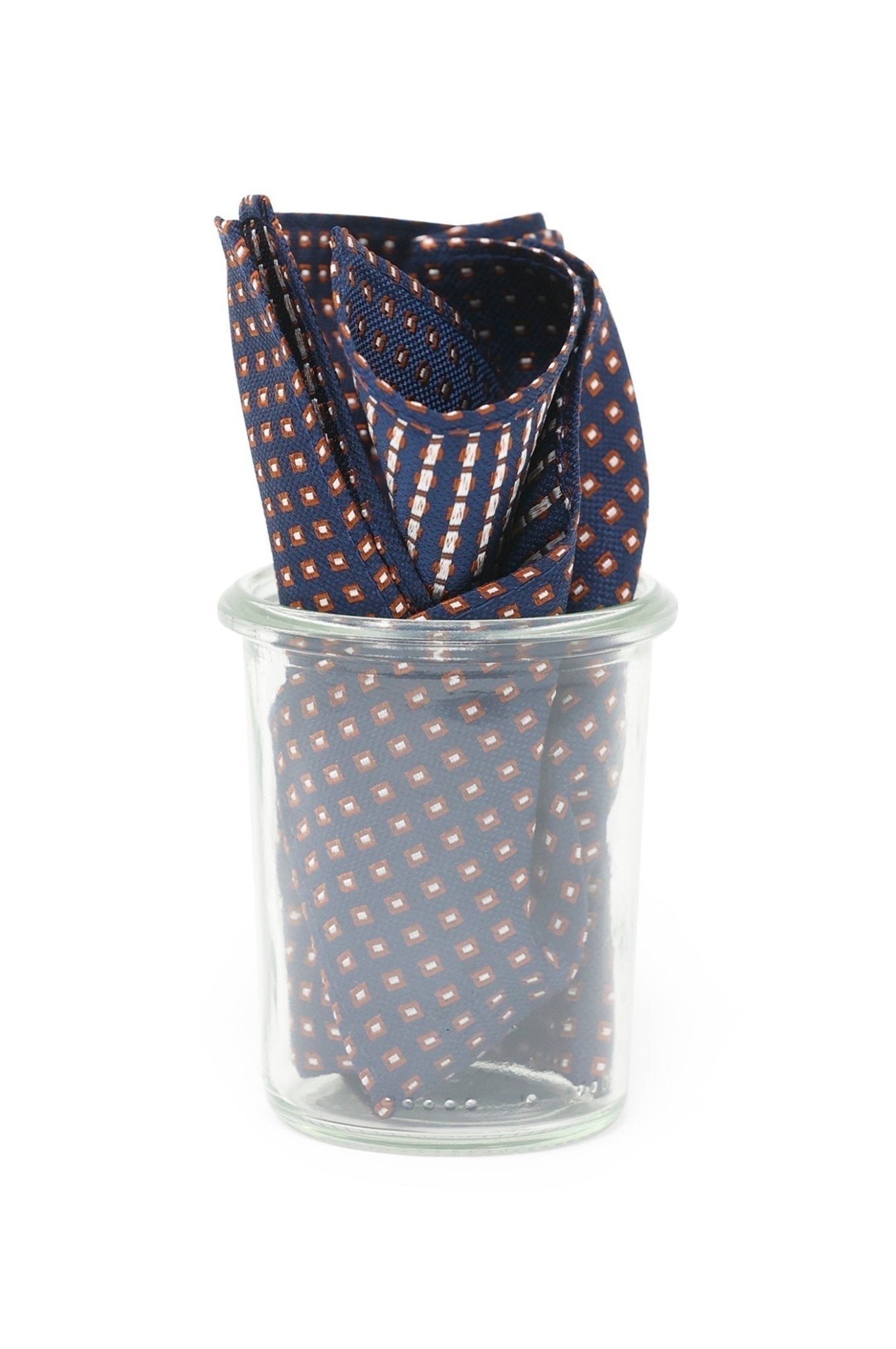 Einstecktuch mit Quadrat-Muster - Blau - REAL GUYS