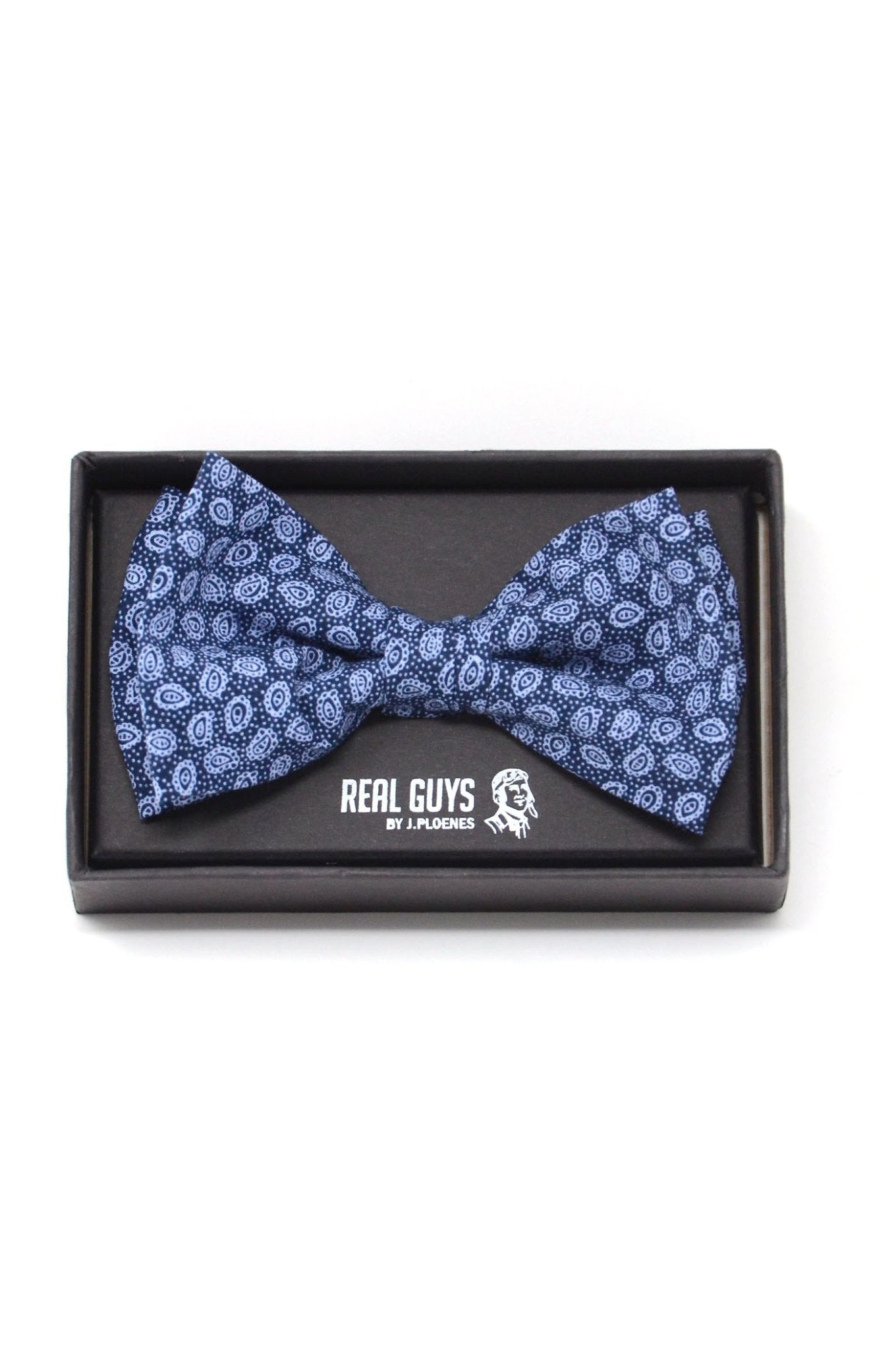 REAL GUYS Schleife blau mit kleinen Paisleys - REAL GUYS