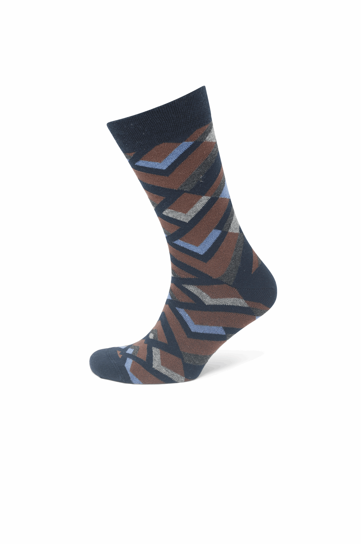 Modische Socke mit geometrischem Muster