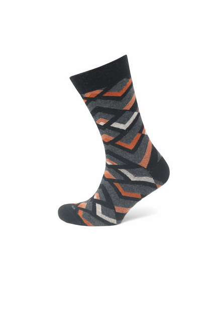 Modische Socke mit geometrischem Muster