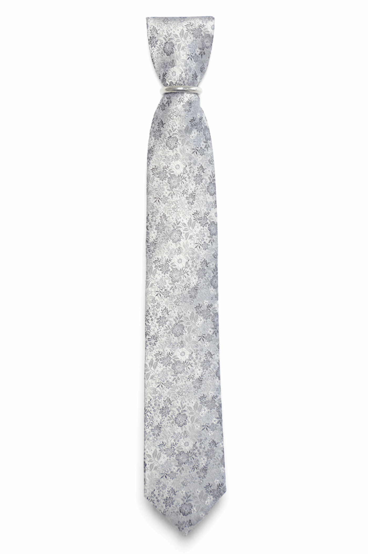 Hochzeit-Set Krawatte und Einstecktuch glänzend geblümt blau