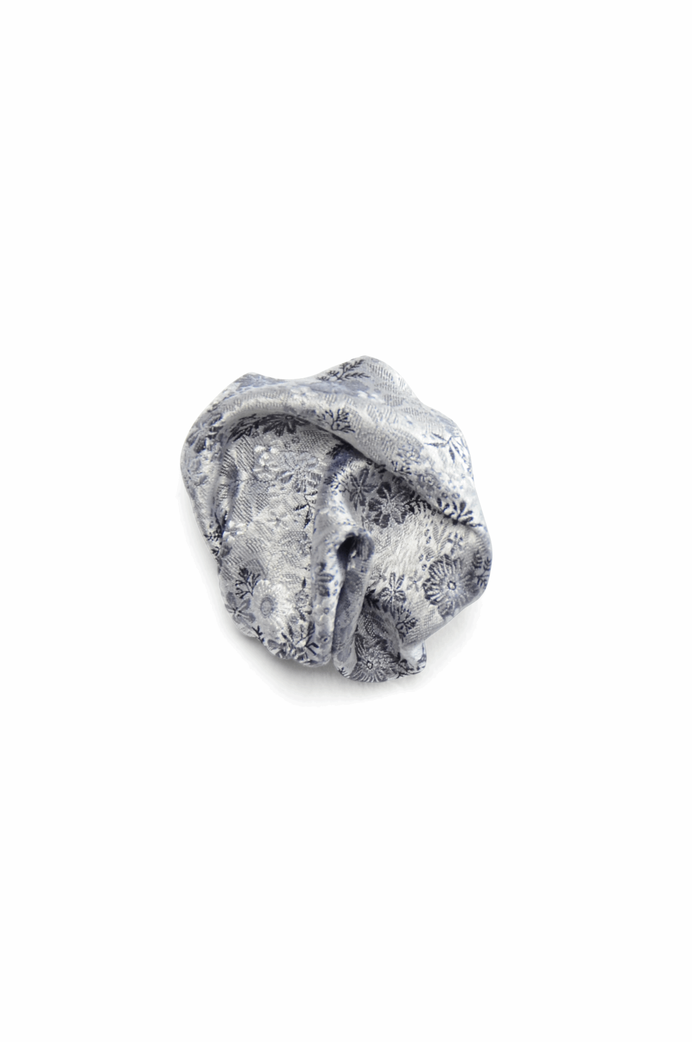Hochzeit-Set Krawatte und Einstecktuch glänzend geblümt blau