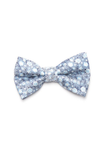 Hochzeit-Set Fliege und Einstecktuch geblümt blau