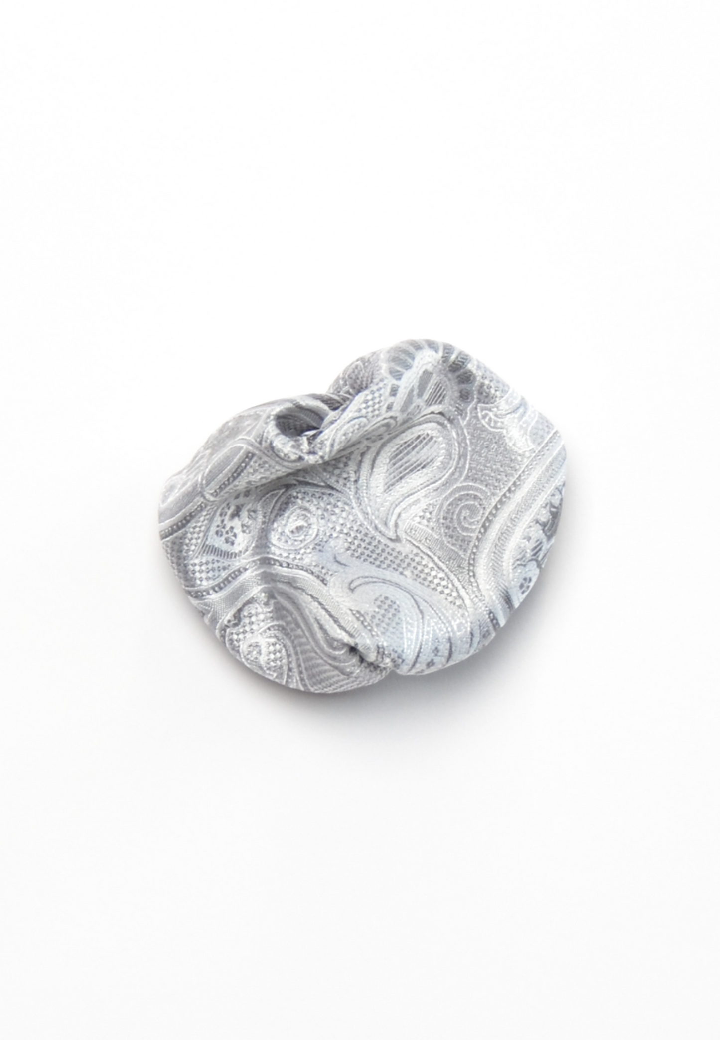 Hochzeit-Set Fliege und Einstecktuch mit Paisleys silbergrau