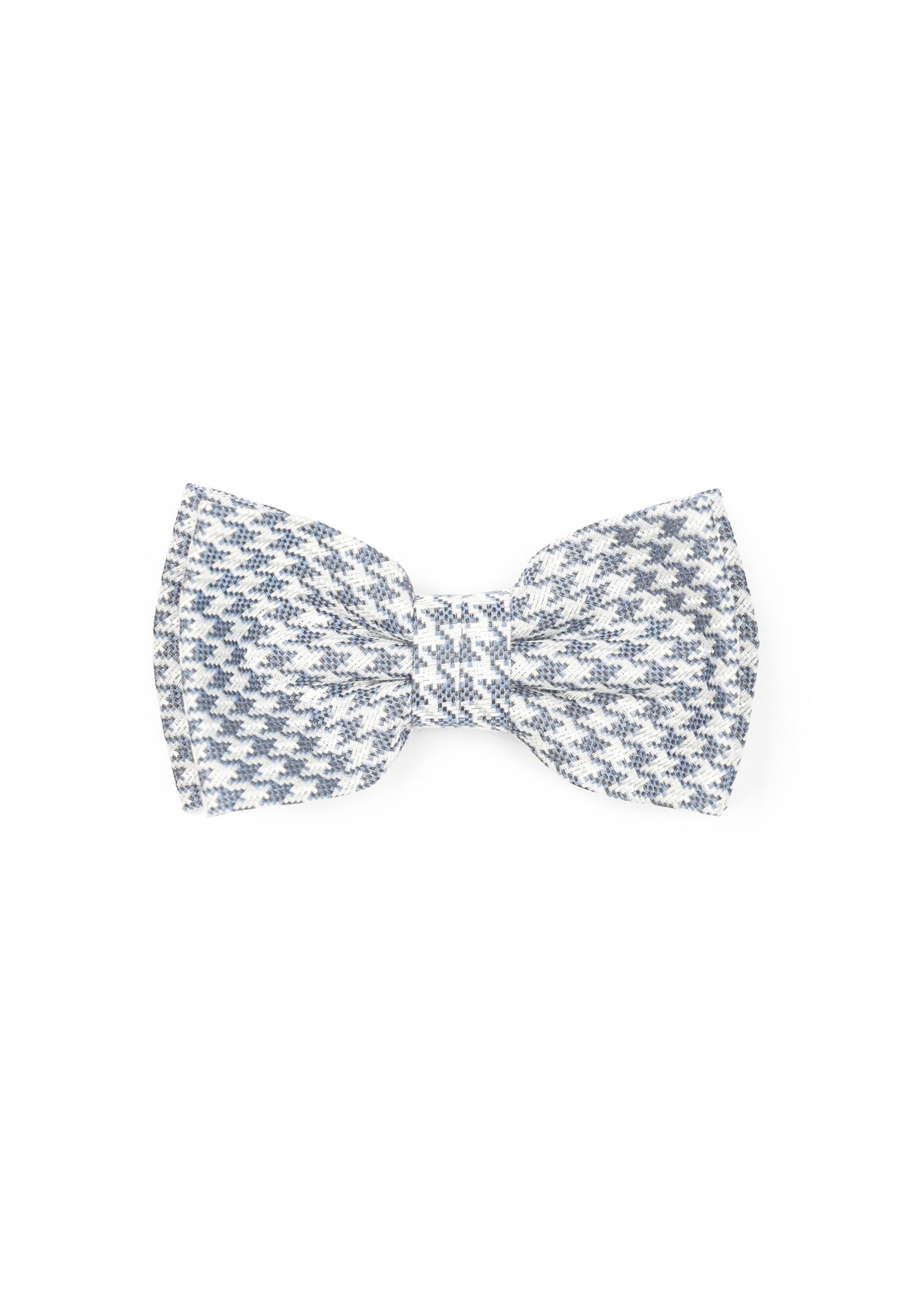 Hochzeit-Set Fliege und Einstecktuch mit Hahnentritt blau