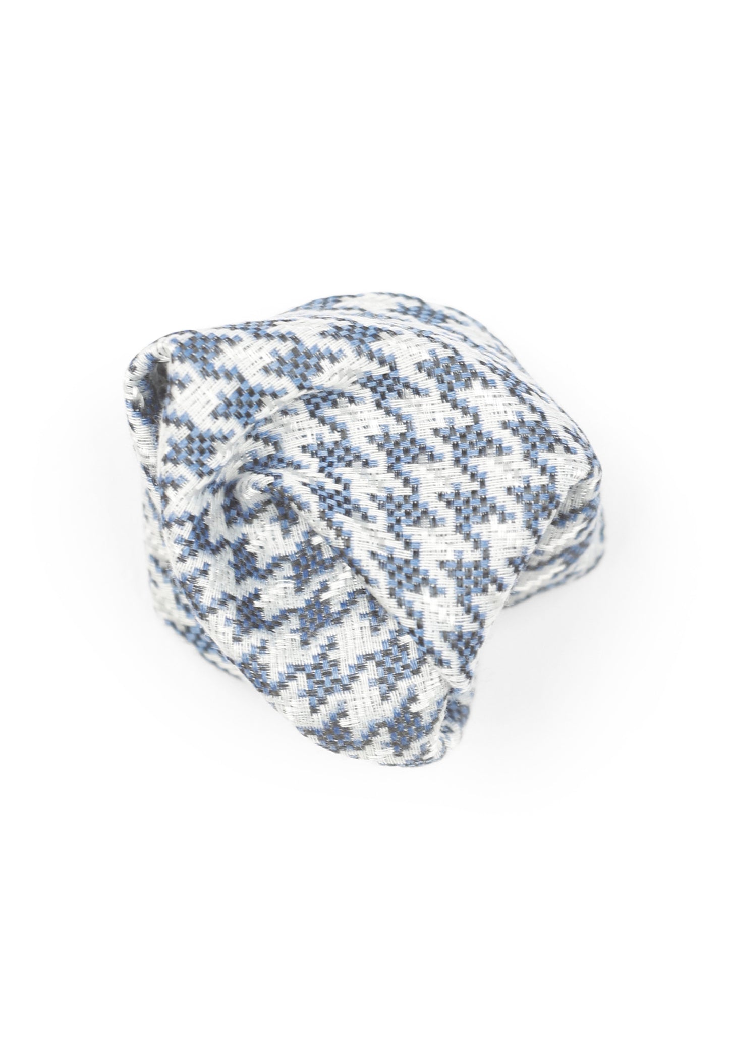 Hochzeit-Set Fliege und Einstecktuch mit Hahnentritt blau