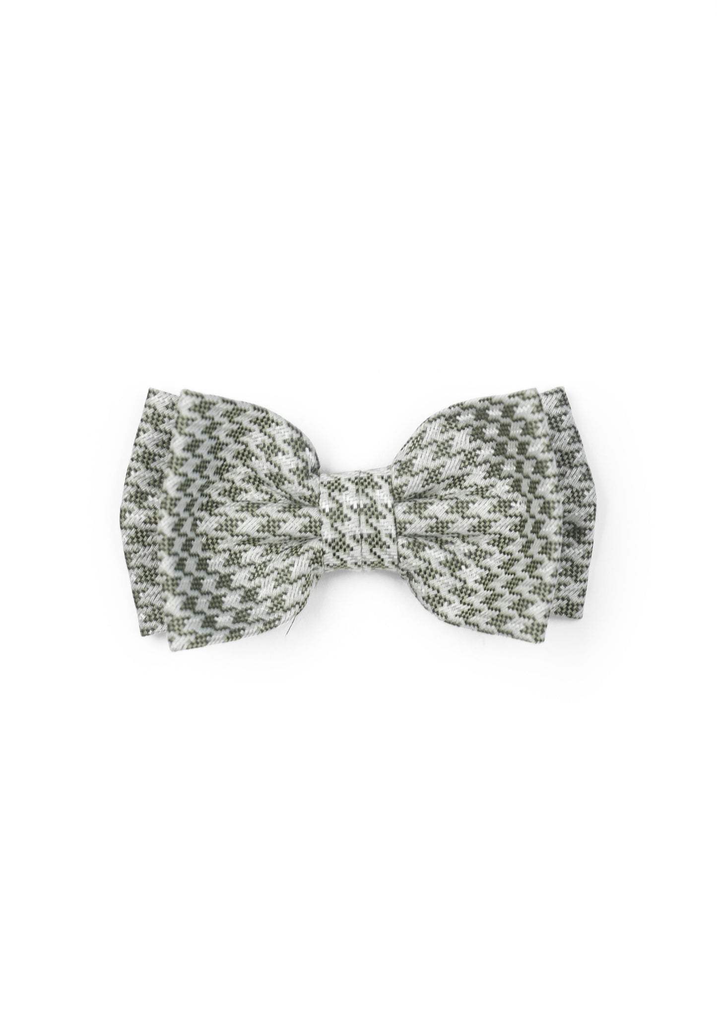 Hochzeit-Set Fliege und Einstecktuch mit Hahnentritt grün
