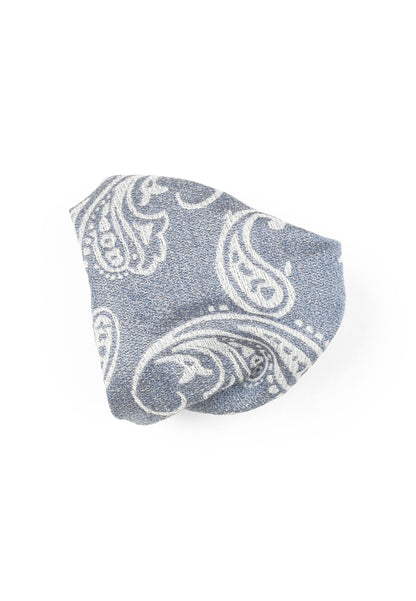 Hochzeit-Set Fliege und Einstecktuch mit Paisleys blau