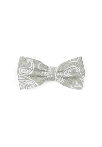 Hochzeit-Set Fliege und Einstecktuch mit Paisleys grün