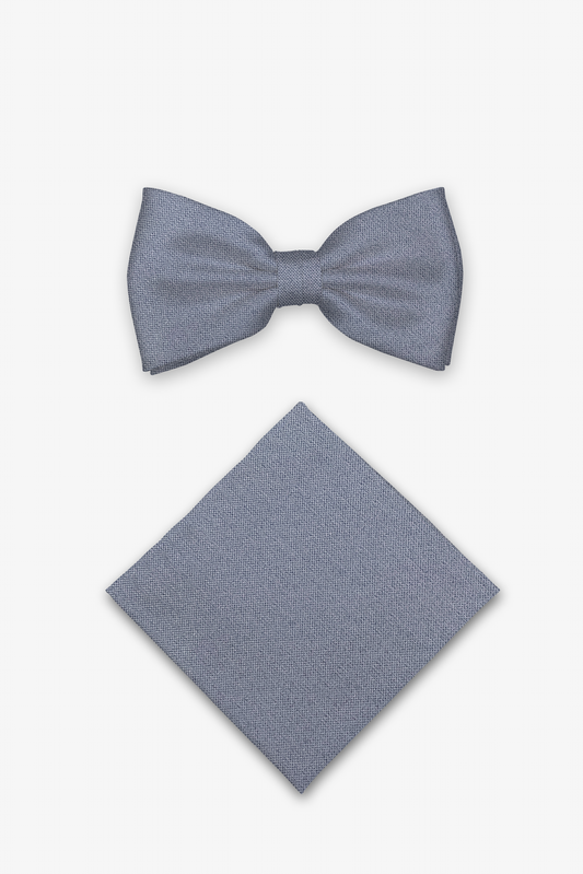 Hochzeit-Set Fliege und Einstecktuch uni bleu