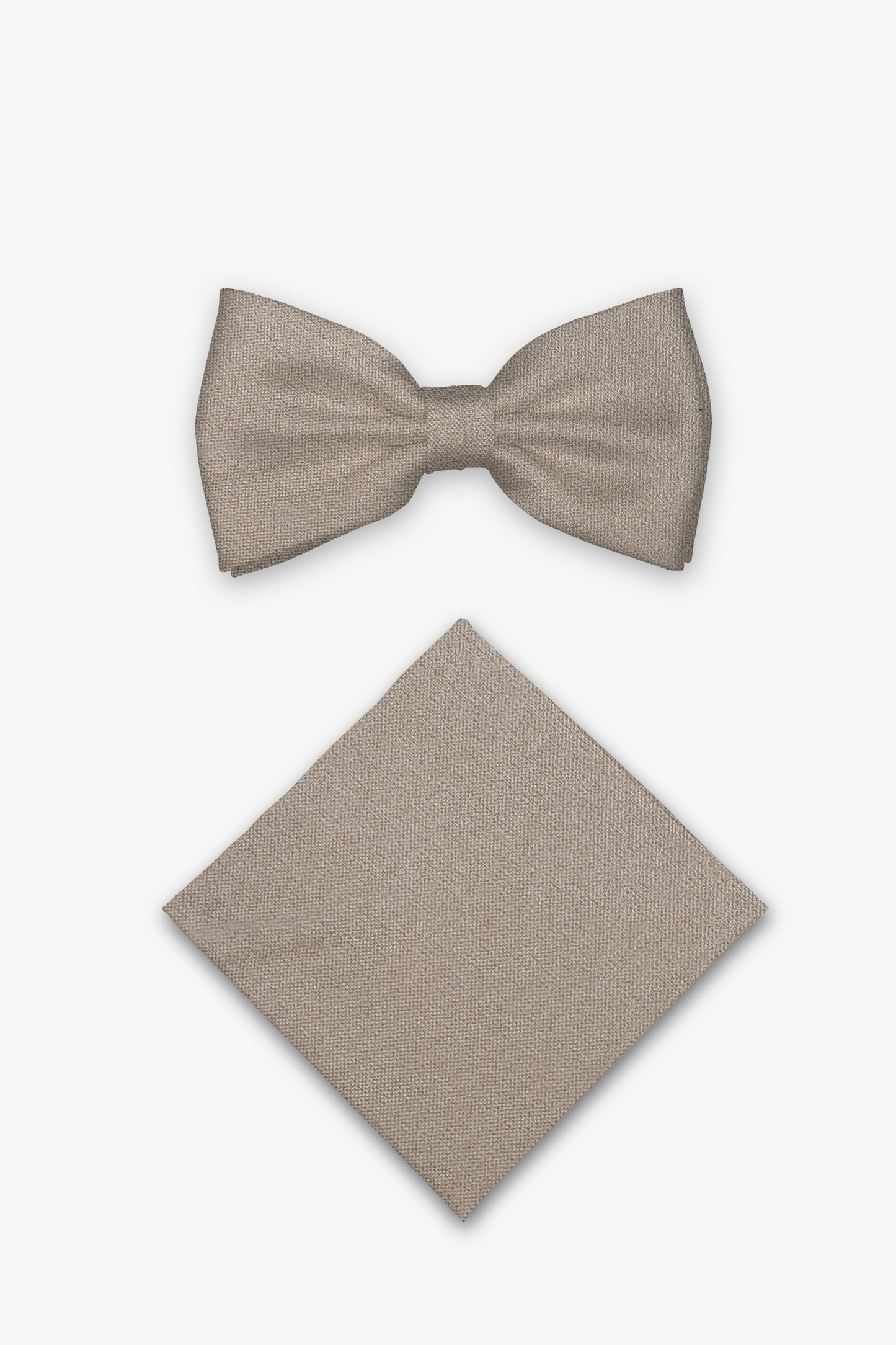 Hochzeit-Set Fliege und Einstecktuch uni beige