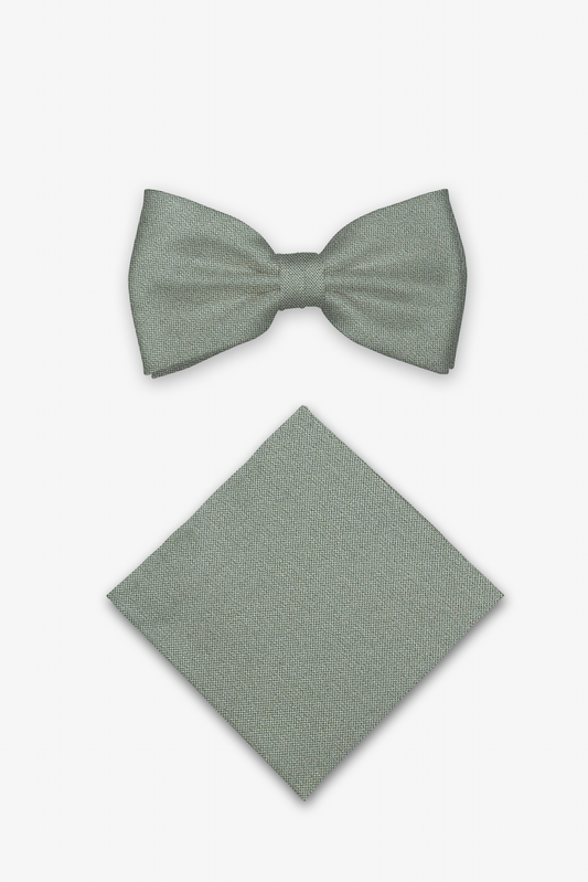 Hochzeit-Set Fliege und Einstecktuch uni grün