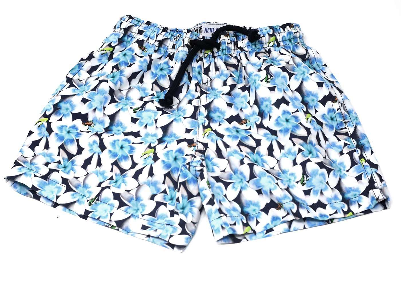 Badeshorts Flower&Frog blau - REAL GUYS