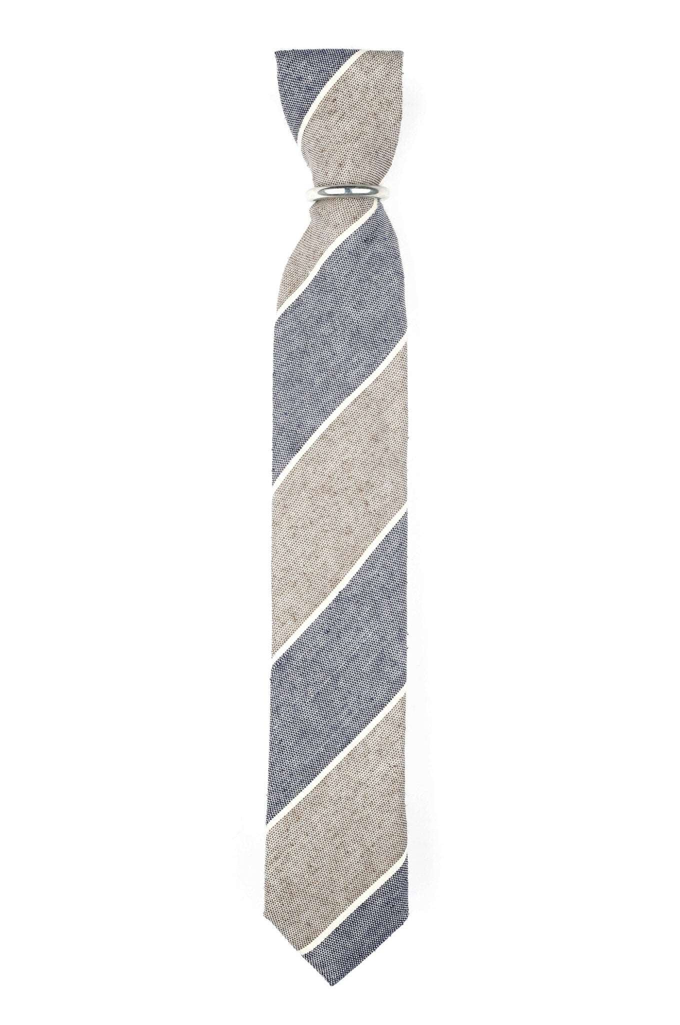 Schmale Krawatte mit Blpckstreifen - REAL GUYS