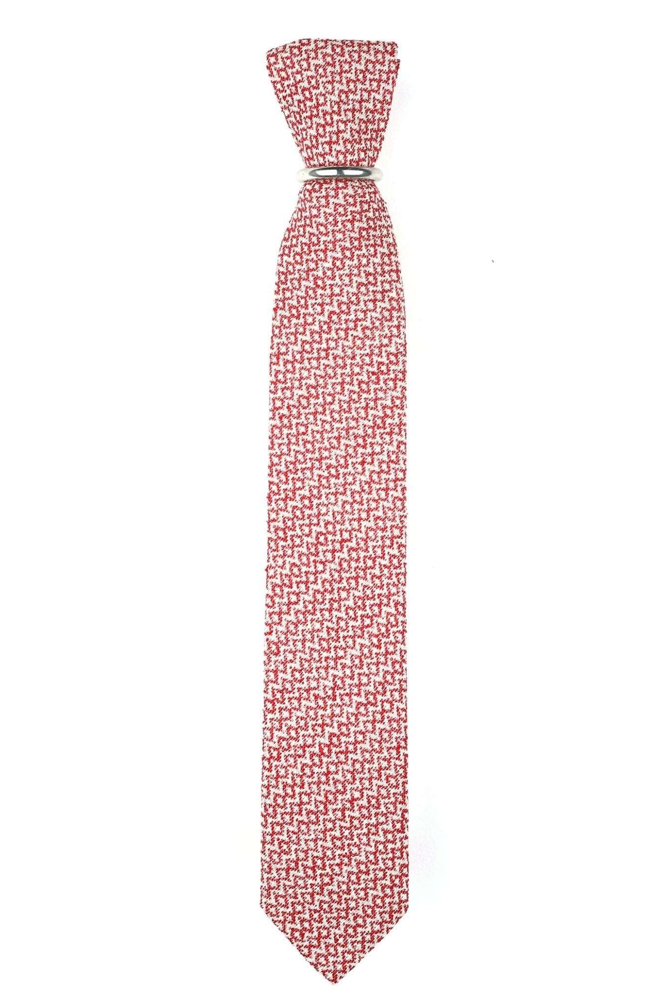 Schmale Krawatte mit Zickzack-Muster - REAL GUYS