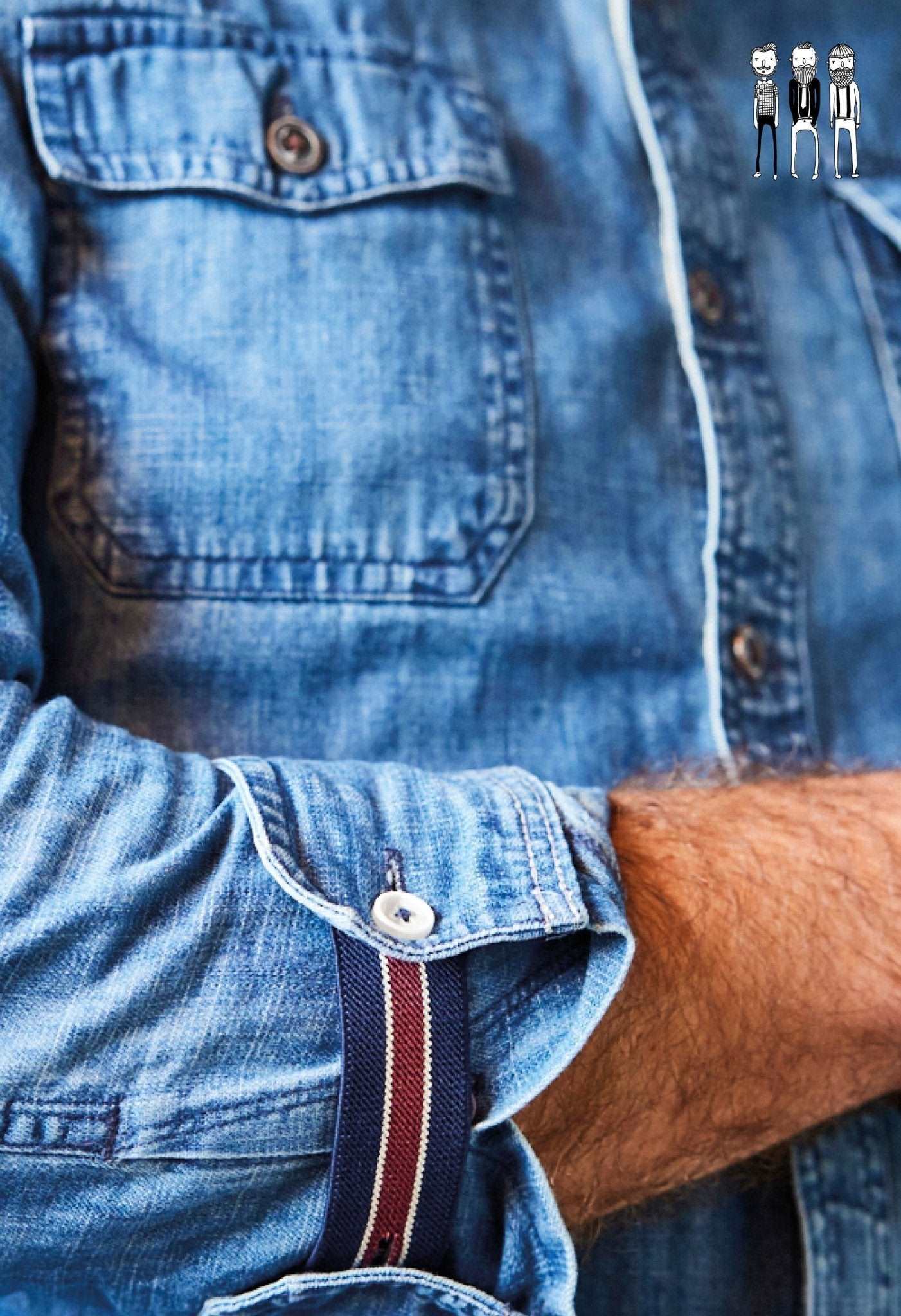 SLEEVE UP - Tupfen marine - REAL GUYS