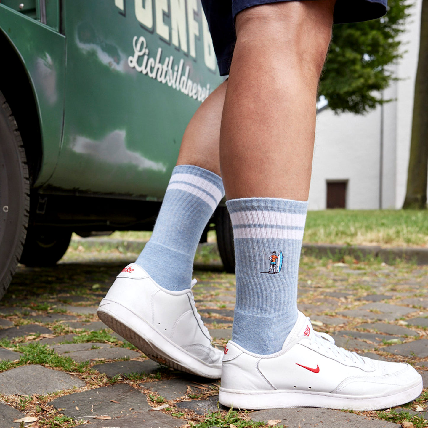 Crew Socks - coole Tennissocken mit Bestickung Tennisspieler