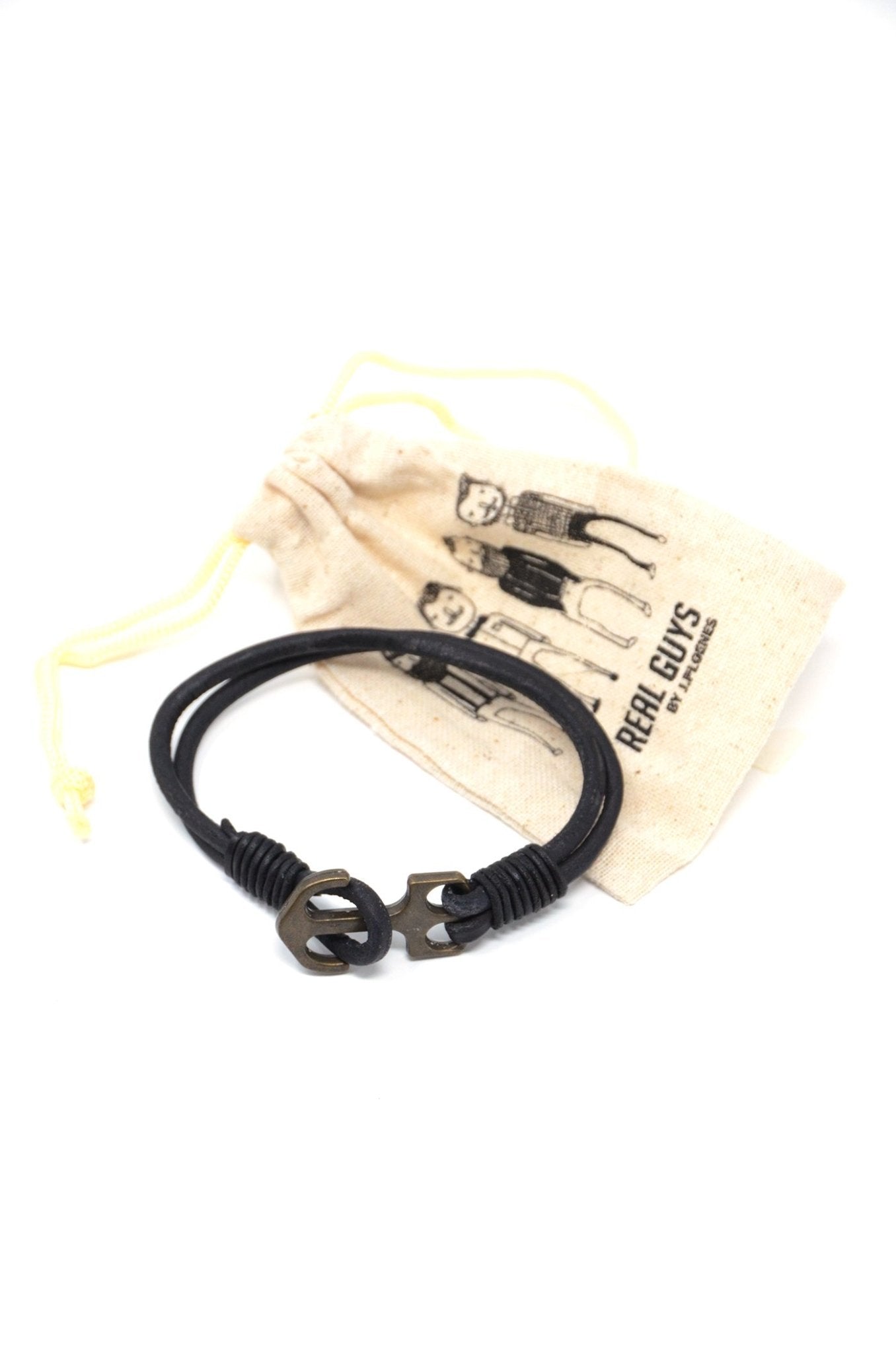 Armband Leder mit Anker-Verschluß - REAL GUYS