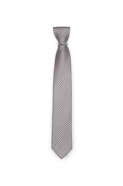 Krawatte mit Quadrat-Muster - Beige - REAL GUYS