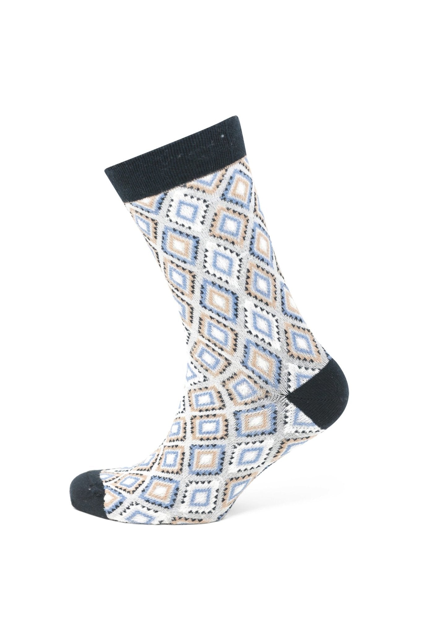 Modische Socke mit Rauten - Blau/Grün - REAL GUYS