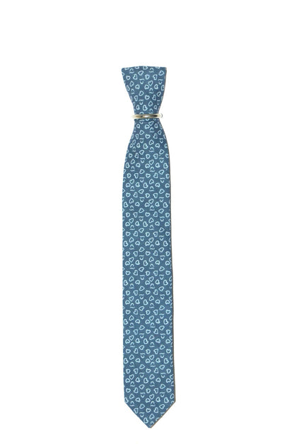 Schmale blaue Krawatte weißen Herzen - REAL GUYS