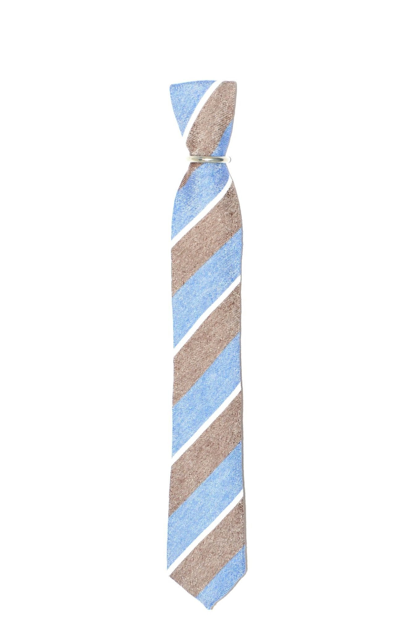 Schmale braune Krawatte mit Streifen - REAL GUYS