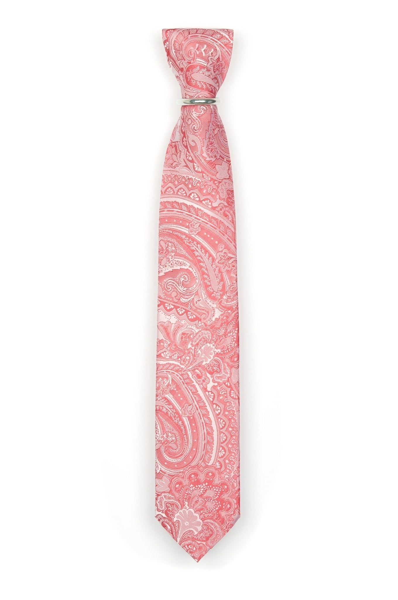 Schmale Hochzeitskrawatte Rot mit Paisley - REAL GUYS