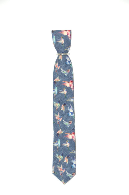 Schmale Krawatte mit Kolibris - REAL GUYS