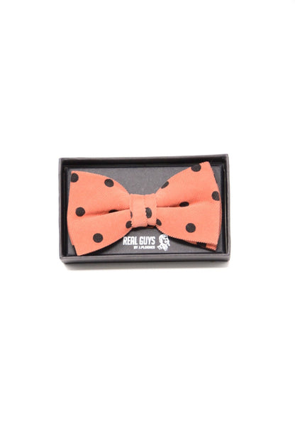 Schmale orange Fliege mit schwarzen Punkten - REAL GUYS